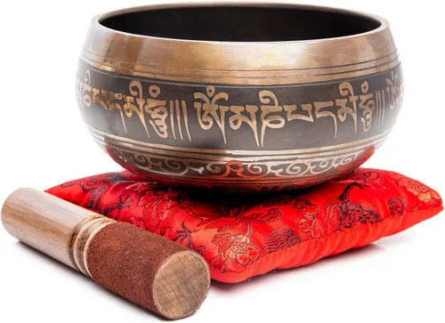 Miniatura 2 de HIMALAYAN BAZAAR - Juego de cuencos tibetanos de 4 pulgadas, fácil de tocar, auténtico, hecho a mano para meditación, sonido de 7 chakras, curación