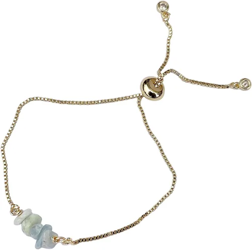 Miniatura 15 de Designs by Nature Gems Pulsera de piedra natal de cristal hecha a mano, pulsera de bolo de cadena deslizante ajustable, chapado en oro