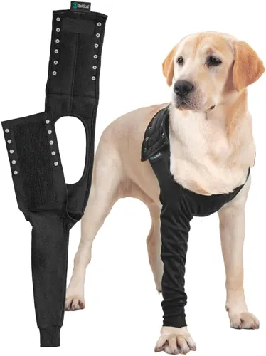 Suitical Manga de Recuperación para Perro, Mediano, Negro Manga única negra