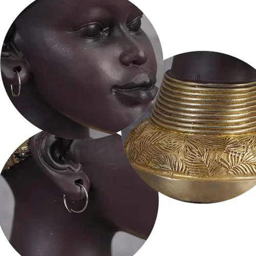 Miniatura 6 de Bandeja decorativa para decoración del hogar, cuenco para llaves, bandeja para llaves de dama africana, esculturas, estatua, figuritas artísticas
