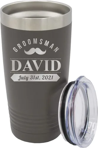 Miniatura 17 de Vaso de padrinos de boda grabado personalizado, taza de acero inoxidable aislada personalizada para padrino de boda, despedida de soltero, boda