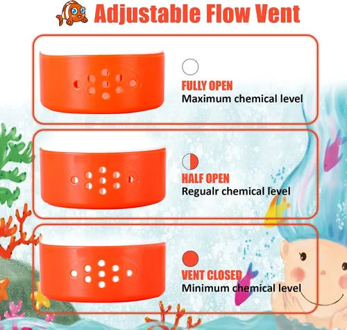 Miniatura 5 de Flotador de cloro para piscina, dispensador de cloro flotante para piscina, se ajusta a tabletas de 1 y 3 pulgadas y soporte de bromo para piscinas