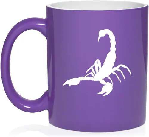 Miniatura 13 de Daylor Taza de café de cerámica Scorpion, regalo para ella, él, amigo, compañero de trabajo, esposa, esposo (11 onzas, azul)