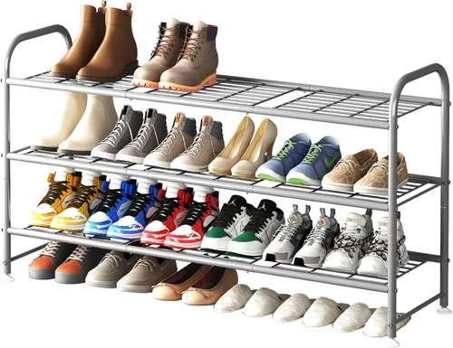 Miniatura 7 de LINZINAR Zapatero de 2 niveles organizador de almacenamiento para armario entrada metal negro