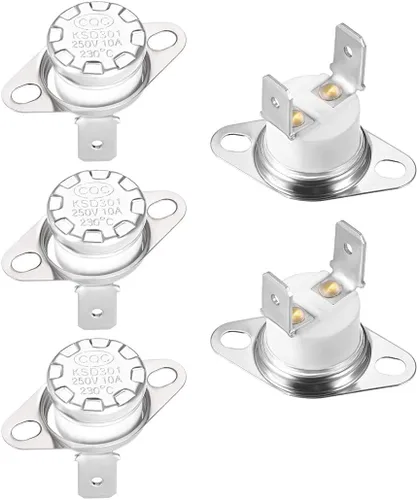 Miniatura 11 de uxcell KSD301 Termostato 266.0 °F/266°F 10A Normalmente Cerrado N.C Ajuste Snap Disc Interruptor de temperatura para microondas, horno, cafetera 2