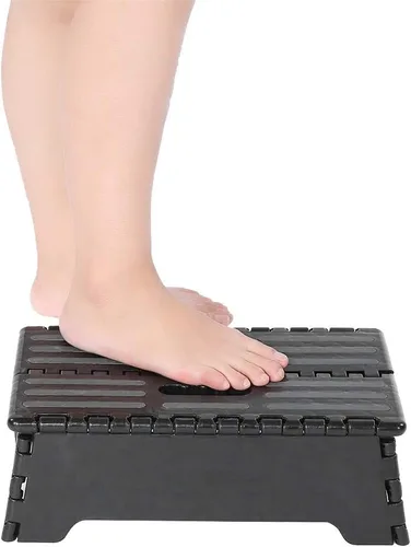 Miniatura 7 de Taburete plegable de 15 pulgadas, capacidad de 330 libras, antideslizante, taburete plegable de un solo paso para adultos y niños, almacenamiento