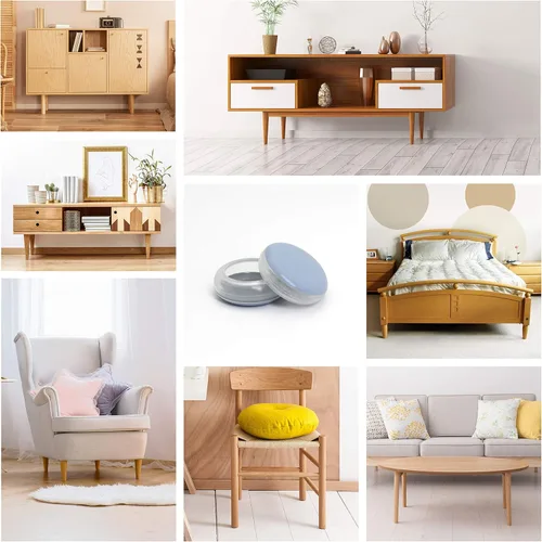 Miniatura 5 de Almohadillas deslizantes para patas redondas de muebles (1 1/8 pulgadas, paquete de 16), mesa/silla/gabinete/sofá deslizantes, protegen el suelo