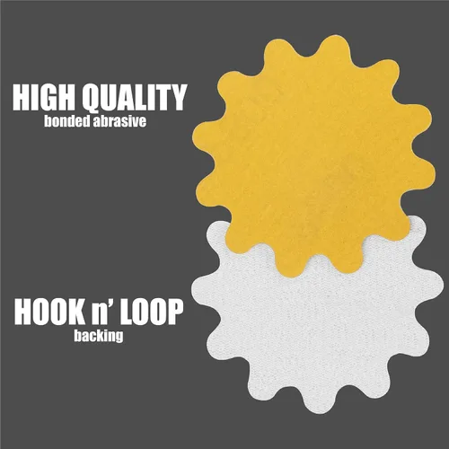 Miniatura 5 de Discos de lijado Keystone Flex Edge Gold de 2 pulgadas, papel de lija ondulado de gancho y bucle para lijadoras de cuenco y accesorios de lijado