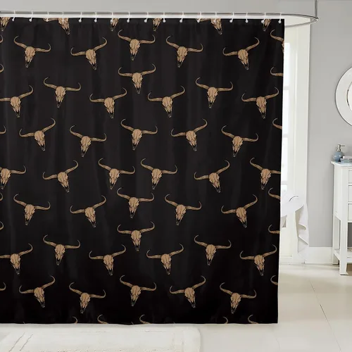 Miniatura 27 de Erosebridal Cortina de ducha de animales del bosque, cortina de ducha de oso ciervo, lobo, cortina de ducha de baño, cortina de baño impermeable