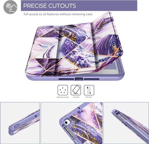 Miniatura 6 de SURITCH Funda para iPad mini 4/iPad mini 5, [Protector de pantalla integrado] [Soporte para lápiz] Funda protectora de cuerpo completo con función