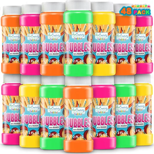 Miniatura 9 de ArtCreativity Botellas de burbujas con varita, paquete de 24 burbujas para niños, recuerdos de fiesta a granel, juguetes de verano al aire libre