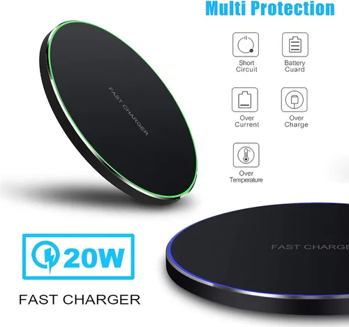 Miniatura 4 de Cargador inalámbrico rápido, almohadilla de carga inalámbrica de 20 W máx. compatible con iPhone 17/17 Pro/16/15/14/13/12/SE/XS Max/XR, AirPods