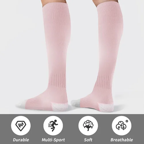 Miniatura 2 de GRAPMKTG 3 pares de calcetines de fútbol de fútbol para jóvenes, calcetines de béisbol y sóftbol para mujeres y hombres y niñas