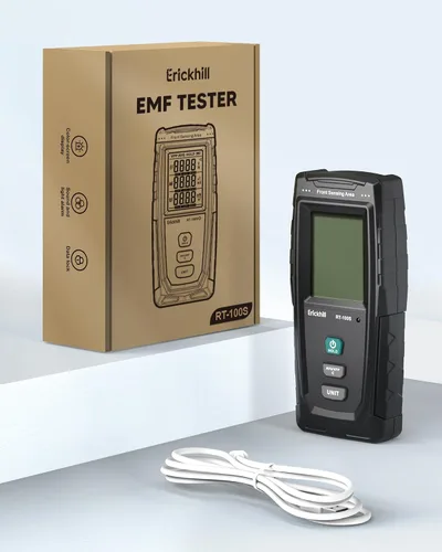 Miniatura 8 de ERICKHILL Detector EMF 3 en 1, detector de radiación de campo electromagnético para EF, RF, MF, WiFi, señal 5G, modos de alarma triple, carga tipo