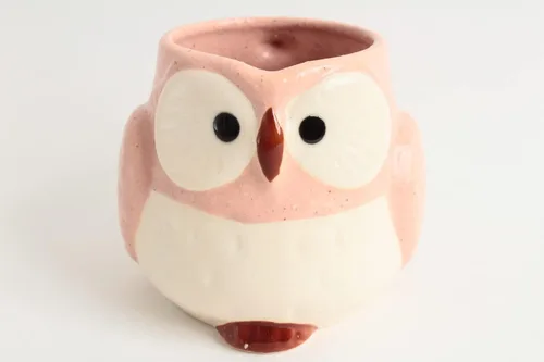 Miniatura 2 de Mino ware - Taza de cerámica japonesa con forma de búho, hecha en Japón (importación de Japón) CPM102 (rosa clavel)