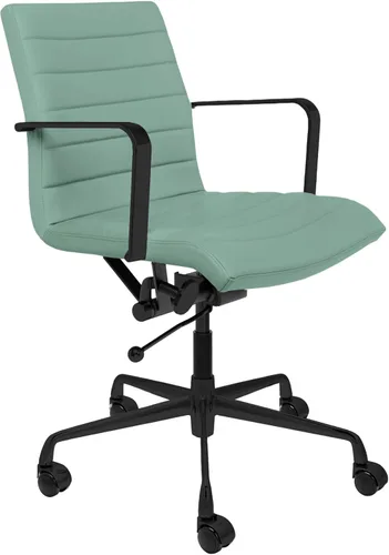 Miniatura 18 de Laura Davidson Furniture SOHO II Silla de oficina acanalada, silla de escritorio con respaldo medio, diseño ergonómico con reposabrazos y giratorio