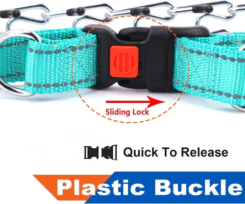Miniatura 5 de Supet - Collar de entrenamiento para perros con hebilla de liberación rápida, collar ajustable sin tirón con cubierta de nailon para perros Verde