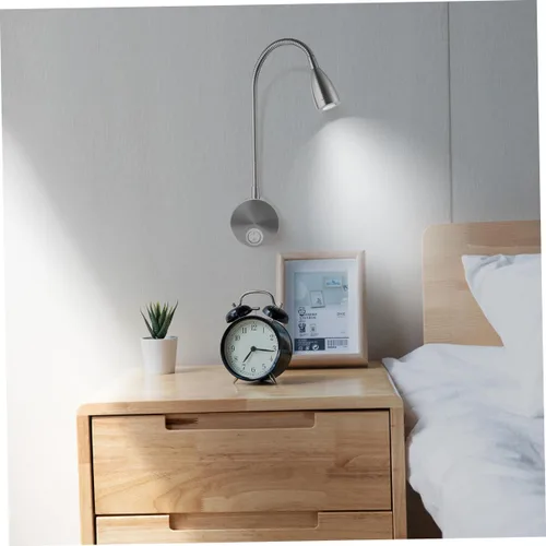 Miniatura 6 de SEWACC Luz de lectura LED para montaje en pared, brazo flexible de 360 grados, para dormitorio, lámpara de noche con interruptor, blanco cálido