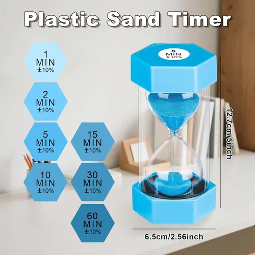 Miniatura 4 de Reloj de Arena con Temporizador de Arena de 1 Minuto, Reloj de Arena Irrompible, SandWatch de Plástico de 1 Min, Reloj De Arena 1 Minutos, Reloj