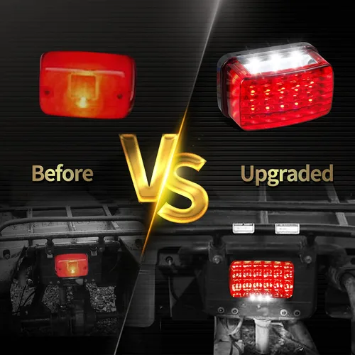 Miniatura 4 de Luz trasera LED con lente roja, luz trasera y de freno para ATV, compatible con Yamaha Grizzly Big Bear Bruin Kodiak Wolverine Rhino Viking