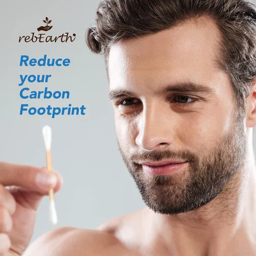 Miniatura 6 de rebEarth Bamboo Cotton Swabs 500 Count — Organic Bamboo Q-Tips for Ear Cleaning, Makeup and Personal Care — Wooden Q Tips, Biodegradable Plant-Based