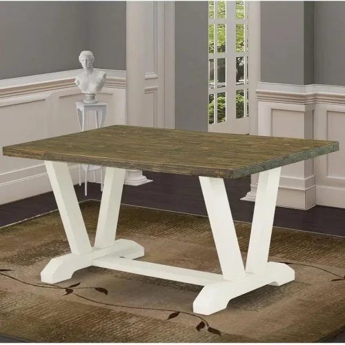 Miniatura 30 de East West Furniture VT026 Mesa de comedor estilo V – una mesa de cocina rectangular con patas elegantes, 36 x 60 pulgadas, multicolor