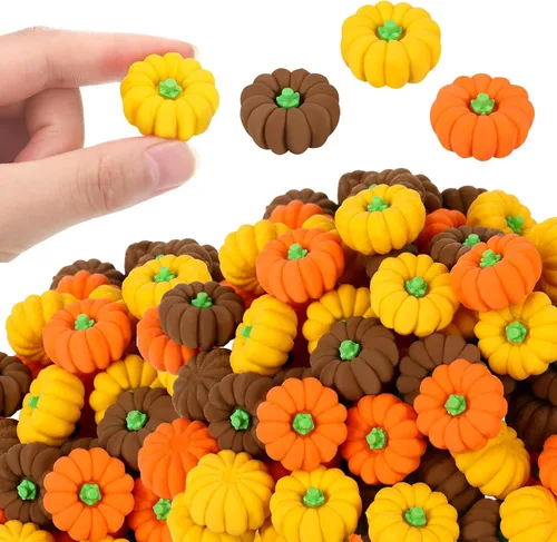Borradores de calabaza a granel, mini borradores de otoño, novedosos lápices de fiesta, borrador de cemento de goma 3D, Halloween, otoño, Acción de
