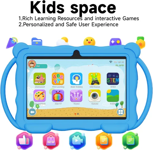 Miniatura 2 de Tableta para Niños de 7 Pulgadas Android 14.0 para Niños Pequeños, 4GB RAM 32GB ROM Bluetooth Pantalla IPS Google Play YouTube Control Parental