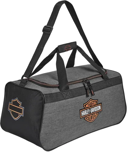 Harley-Davidson Bar & Shield - Bolsa de lona con logotipo con correa ajustable, color gris jaspeado, Gris, Ajustable, deportivo