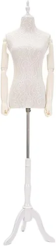 White Female Dress Form, Mannequin Torso Body with Adjustable Wooden Tripod Stand for Sewing Clothing Dress Display Interesting