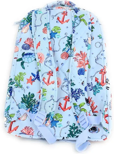 Miniatura 2 de Vera Bradley Mochila grande esencial con anclaje de algodón acolchado, Multi, Portátil