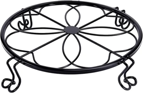 Paquete de 1/2/4 soportes de hierro resistentes de 9/10/12 pulgadas, soporte para macetas de metal inoxidable para uso en interiores y exteriores,