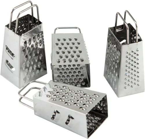 Juego de 4 mini ralladores de queso de acero inoxidable para jengibre, ajo, limón, papa, chocolate, verduras (2.3 x 1.38 pulgadas)