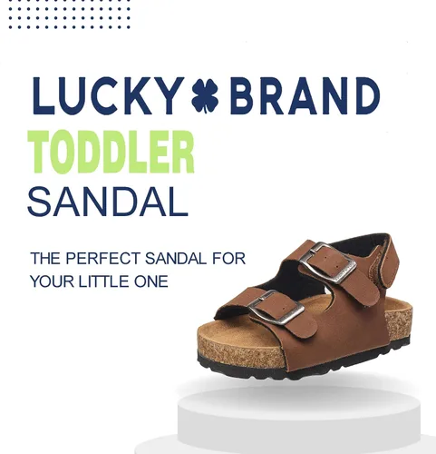 Miniatura 8 de Lucky Brand Sandalias unisex para bebé, con doble correa y cierre de velcro (niños pequeños)