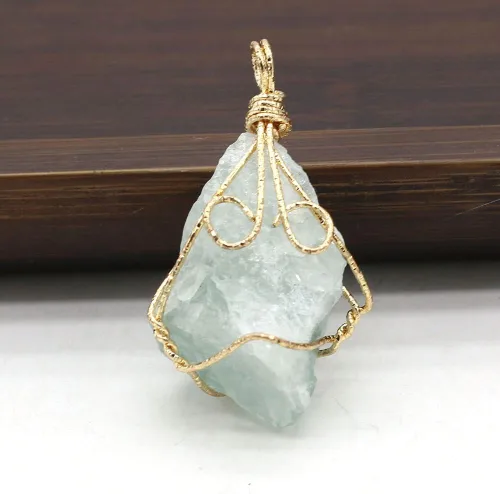 Miniatura 7 de LHJ 6 colgantes de cristal natural crudo irregular, piedra de energía curativa de Reiki, envueltos en cobre para hacer joyas, collares, meditación