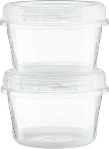 Miniatura 7 de ELEGANT DISPOSABLES Paquete de 20 recipientes transparentes con tapa giratoria de 16 onzas con tapas roscadas en la parte superior giratoria