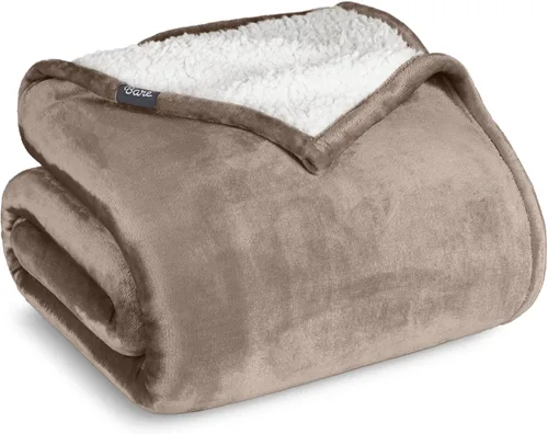 Miniatura 30 de Manta de forro polar de sherpa Bare Home - Tamaño para Lanzar/Viajar - Manta para cama, sofá y sofá cama - Cálida y ligera - Esponjosa y suave