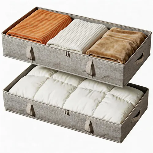 Miniatura 10 de Vailando Contenedores de almacenamiento para debajo de la cama, 6 pulgadas de alto y 60 litros debajo de la cama con asas resistentes y paredes