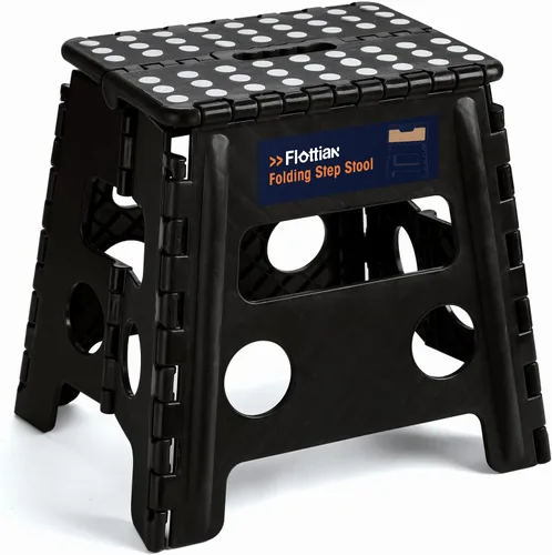 Miniatura 16 de Flottian Taburete plegable de 9 pulgadas para adultos y niños con capacidad para hasta 300 libras, taburetes plegables antideslizantes con asa
