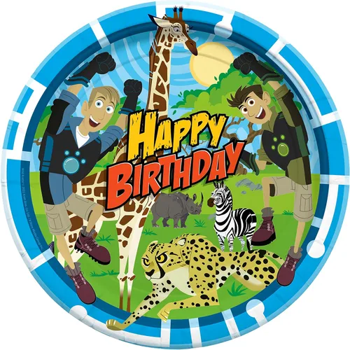 Treasures Gifted Platos de cena Wild Kratts con licencia oficial de 16 unidades – Platos de fiesta Wild Kratts de 9 pulgadas – Suministros de fiesta