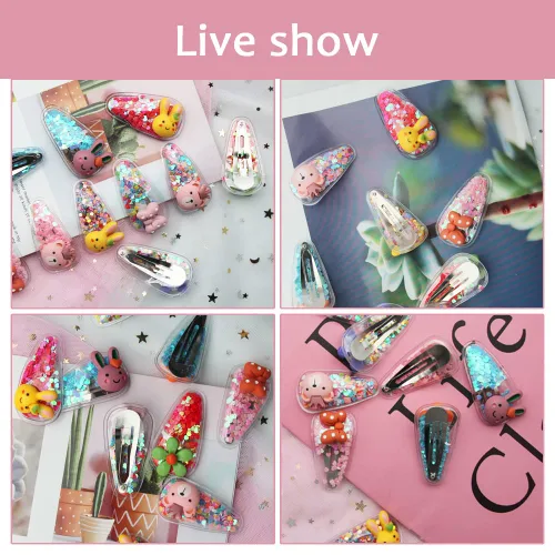 Miniatura 5 de TANLOMY Pinza para el pelo, pinzas para el pelo para niña, pinzas para el cabello para niños pequeños y niñas, pinzas de lazo con lentejuelas