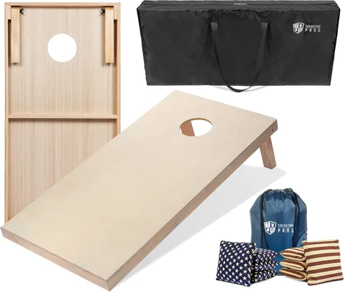 Miniatura 36 de Tailgating Pros Tablas para juego de cornhole - 4 x 2 pies y 3 x 2 pies. Juego de cornhole con estuche de transporte y juego de 8 bolsas de maíz