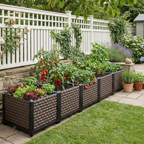 Miniatura 12 de Macetas grandes para plantas de exterior, profundas, 20 pulgadas de alto, camas elevadas para jardinería con riego automático, maceta elevada
