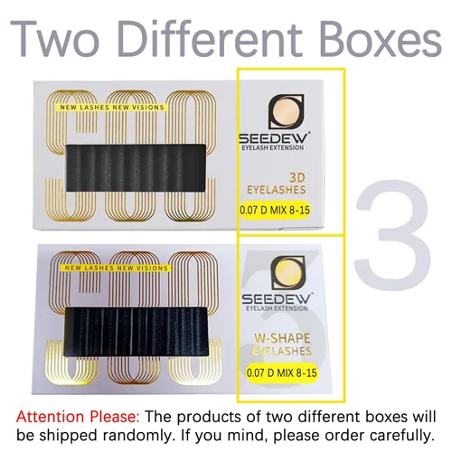 Miniatura 9 de SEEDEW® Extensiones de pestañas en racimo de pestañas 3D W en forma de 0.315-0.591 in, longitud mixta, volumen profesional, suaves y naturales