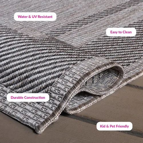 Miniatura 9 de SAFAVIEH Alfombra lavable al aire libre Courtyard Collection - 2'3" x 5', beige y negro, no desprende pelusa y fácil de limpiar, ideal para patio