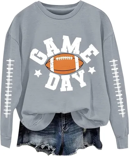 Miniatura 16 de Women's Oversized Sweatshirt, Long Sleeve Sweatshirts Crewneck Printed Pullover Tops, S-3XL