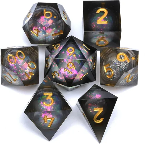 Miniatura 10 de Juego de dados de Dungeons and Dragons DND, juego de dados de resina poliédrica D&D, adecuado para juegos de rol, RPG, Pathfinder, juego de dados DND
