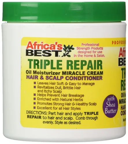 Miniatura 2 de Africa's Best Triple Repair - Acondicionador de aceite hidratante para cabello y cuero cabelludo, 6 onzas (el embalaje puede variar)