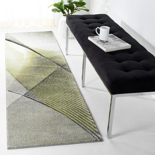 Miniatura 10 de SAFAVIEH Hollywood Collection - Alfombra decorativa de 2 pies 7 pulgadas x 5 pies, gris y azul, diseño moderno de mediados de siglo, no desprende