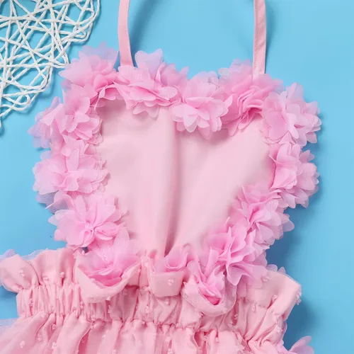 Miniatura 5 de ODASDO Conjunto de ropa de 2 piezas para bebé niña para primer cumpleaños con encaje y tutú de tul con diadema, conjunto de ropa de 2 piezas